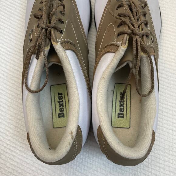 Dexter tan/white wedgewood ladies size 7 golf cleats - Picture 5 of 7